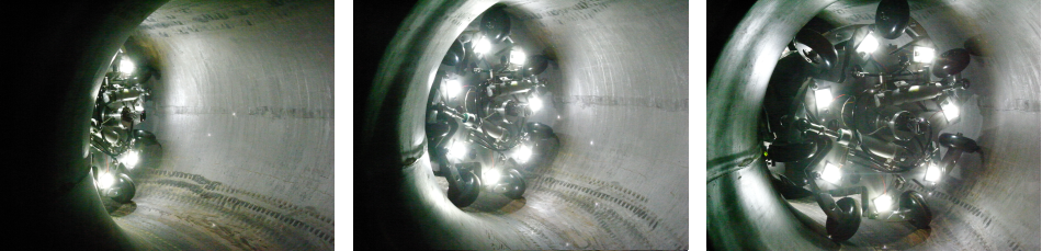 Internal Pipe Scanner Moving Through a Bend